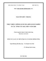 Thực hiện chính sách xóa đói giảm nghèo ở các tỉnh Tây Bắc đến năm 2020