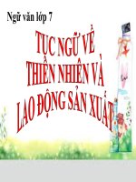 Bài giảng ngữ văn 7 bài 18 tục ngữ về thiên nhiên và lao động sản xuất 2 