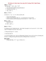 Đề thi học kì 1 lớp 9 môn Toán năm 2014 THCS Nghi Thuận
