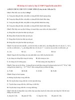 Đề thi học kì 1 môn Lý lớp 12 THPT Nguyễn Du năm 2014