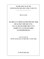 Tác động của chính sách đổi mới công nghệ đến sự phát triển bền vững của các doanh nghiệp nhỏ và vừa ( nghiên cứu các doanh nghiệp tại tỉnh bình phước) 