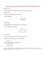 Đề thi học kì 1 lớp 8 môn Toán năm 2014 THCS Quang Huy (Đề 2)