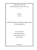 Một số đóng góp của việt nam trong ASEAN từ năm 1995 đến nay luận văn ths 