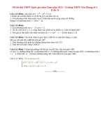 Đề thi thử THPT Quốc gia môn Toán năm 2015 - Trường THPT Yên Phong số 2 (Lần 1)