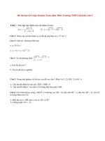 Đề thi học kì 1 lớp 10 môn Toán năm 2014 Trường THPT Quỳnh Lưu 2