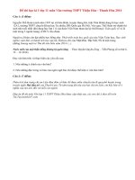 Đề thi học kì 1 lớp 11 môn Văn 2014 - THPT Thiệu Hóa