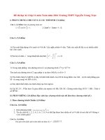 Đề thi học kì 1 lớp 11 môn Toán năm 2014 Trường THPT Nguyễn Trung Trực