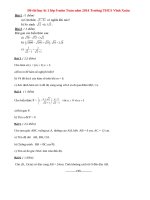 Đề thi học kì 1 lớp 9 môn Toán năm 2014 THCS Vĩnh Xuân