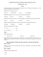 Đề kiểm tra cuối học kì 1 lớp 5 môn Toán - TH Lam Sơn năm 2014