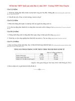 Đề thi thử THPT Quốc gia môn Địa Lý năm 2015 THPT Hàn Thuyên