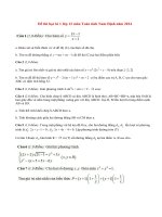 Đề thi học kì 1 môn Toán lớp 12 năm 2014 tỉnh Nam Định