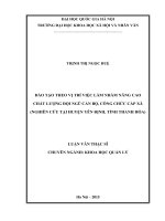 Đào tạo theo vị trí việc làm nhằm nâng cao chất lượng đội ngũ cán bộ, công chức cấp xã ( nghiên cứu tại huyện yên định, tỉnh thanh hóa) 
