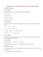 Đề thi học kì 1 lớp 8 môn Hóa năm 2014 Quận Tân Bình