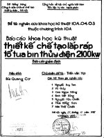 Báo cáo khoa học kỹ thuật thiết kế chế tạo lắp ráp tổ tua bin thủy điện 2100kw