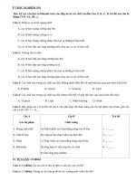 Đề kiểm tra học kì 1 lớp 8 môn Sinh trường THCS Lương Thế Vinh năm 2014