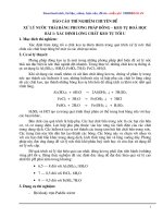 XỬ LÝ NƯỚC THẢI BẰNG PHƯƠNG PHÁP ĐÔNG – KEO TỤ HOÁ HỌC