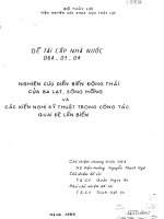 Nghiên cứu diễn biến động tháu cửa ba lạt – sông hồng và các kiến nghị kỹ thuật trong công tác quai đê lấn biển