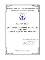 Đề tài “Quá cảnh hàng hóa qua lãnh thổ Việt Nam và dịch vụ quá cảnh hàng hóa”