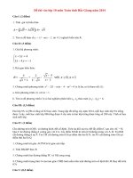 Đề thi tuyển sinh lớp 10 môn Toán tỉnh Bắc Giang năm 2014