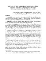 BƯỚC ĐẦU TÌM HIỂU ẢNH HƯỞNG CỦA NHIỄM GIUN LƯƠN, GIUN ĐŨA CHÓ MÈO VÀ GIUN MÓC CỦA THAI PHỤ TRÊN PHẢN ỨNG LAO TỐ CỦA TRẺ 6 THÁNG TUỔI