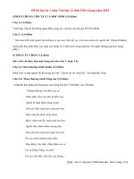 Đề thi học kì 1 môn Văn lớp 12 tỉnh Tiền Giang năm 2014