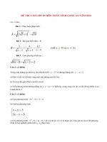Đáp án đề thi vào lớp 10 môn Toán tỉnh Long An năm 2014