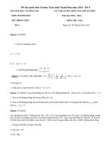Đề thi vào lớp 10 môn Toán Thanh Hóa năm 2014