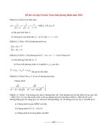 Đề thi vào lớp 10 môn Toán tỉnh Quảng Bình năm 2014
