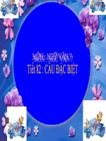 Bài giảng ngữ văn 7 bài 20 câu đặc biệt 6 