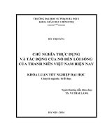 Chủ nghĩa thực dụng và tác động của nó đến lối sống của thanh niên việt nam hiện nay