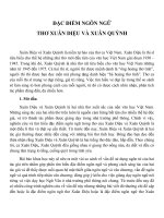 Đặc điểm ngôn ngữ thơ xuân diệu và xuân quỳnh