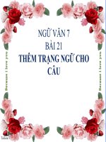 Bài giảng ngữ văn 7 bài 21 thêm trạng ngữ cho câu 2 
