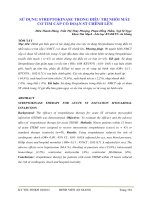 SỬ DỤNG STREPTOKINASE TRONG ĐIỀU TRỊ NHỒI MÁU CƠ TIM CẤP CÓ ĐOẠN ST CHÊNH LÊN