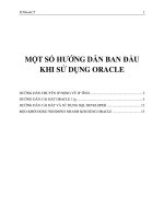 MỘT số HƯỚNG dẫn BAN đầu KHI sử DỤNG ORACLE