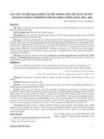 CÁC YẾU TỐ LIÊN QUAN ÐẾN TÁI SỐC TRONG SỐC SỐT XUẤT HUYẾT DENGUE Ở KHOA NHI BỆNH VIỆN ÐA KHOA VĨNH LONG, 2003 - 2004