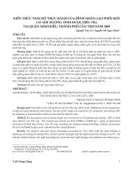 KIẾN THỨC THÁI ĐỘ THỰC HÀNH CỦA BỆNH NHÂN LAO PHỔI MỚI CÓ AFB DƯƠNG TÍNH ĐƯỢC ĐIỀU TRỊ TẠI QUẬN NINH KIỀU, THÀNH PHỐ CẦN THƠ NĂM 2009