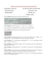 Đề thi tuyển sinh lớp 10 môn Toán Thái Nguyên năm 2014