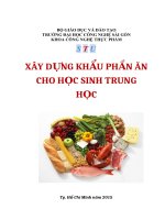 xây dựng khẩu phần ăn cho học sinh trung học