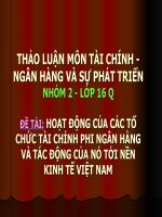 HOẠT ĐỘNG của các tổ CHỨC tài CHÍNH PHI NGÂN HÀNG và tác ĐỘNG của nó tới nền KINH tế VIỆT NAM