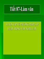 Bài giảng ngữ văn 7 bài 20 luyện tập về phương pháp lập luận trong văn nghị luận 4 