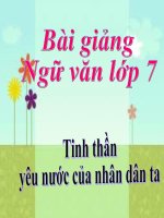 Bài giảng ngữ văn 7 bài 20 bài tinh thần yêu nước của nhân dân ta 20 