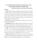 TỶ LỆ NHIỄM GIUN KIM TRÊN TRẺ MẪU GIÁO HUYỆN CỦ CHI, THÀNH PHỐ HỒ CHÍ MINH TỪ 9/2008 ĐẾN 5/2009