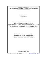 Giải pháp chuyển dịch cơ cấu kinh tế nông lâm nghiệp theo hướng sản xuất hàng hóa tại thị xã Bắc Kạn, tỉnh Bắc Kạn