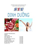 xây dựng khẩu phần ăn cho sinh viên STU