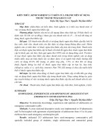 KIẾN THỨC, KINH NGHIỆM VÀ Ý KIẾN CỦA THANH NIÊN SỬ DỤNG THUỐC TRÁNH THAI KHẨN CẤP