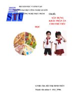 xây dựng khẩu phần ăn cho học sinh tiểu học