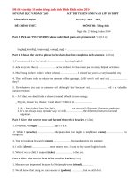 Đáp án đề thi tuyển sinh lớp 10 môn tiếng Anh tỉnh Bình Định 2014