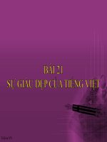 Bài giảng ngữ văn 7 bài 21 sự giàu đẹp của tiếng việt 2 