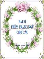 Bài giảng ngữ văn 7 bài 21 thêm trạng ngữ cho câu 7 