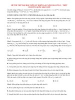 Đề thi thử địa học môn Lý khối A,A1 lần 3 năm 2014 THPT chuyên Quốc Học Huế